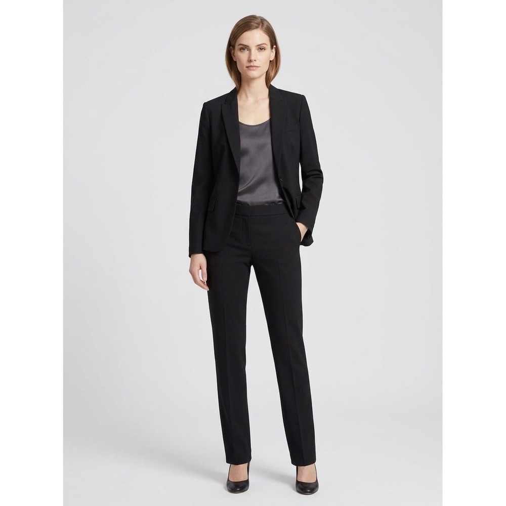 Theory Womens Black Wool Blend Single Button Blazer Jacket Size 12 80001199